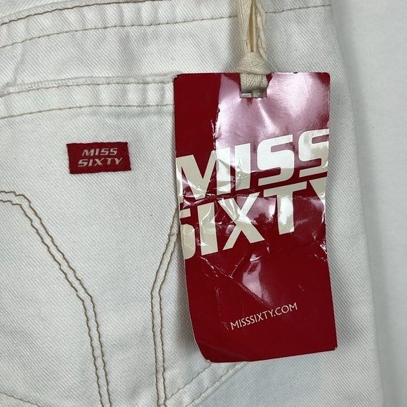 NWT Miss Sixty White Jeans Straight 27 Vintage Y2K 00’s Mid Rise - Picture 6 of 11